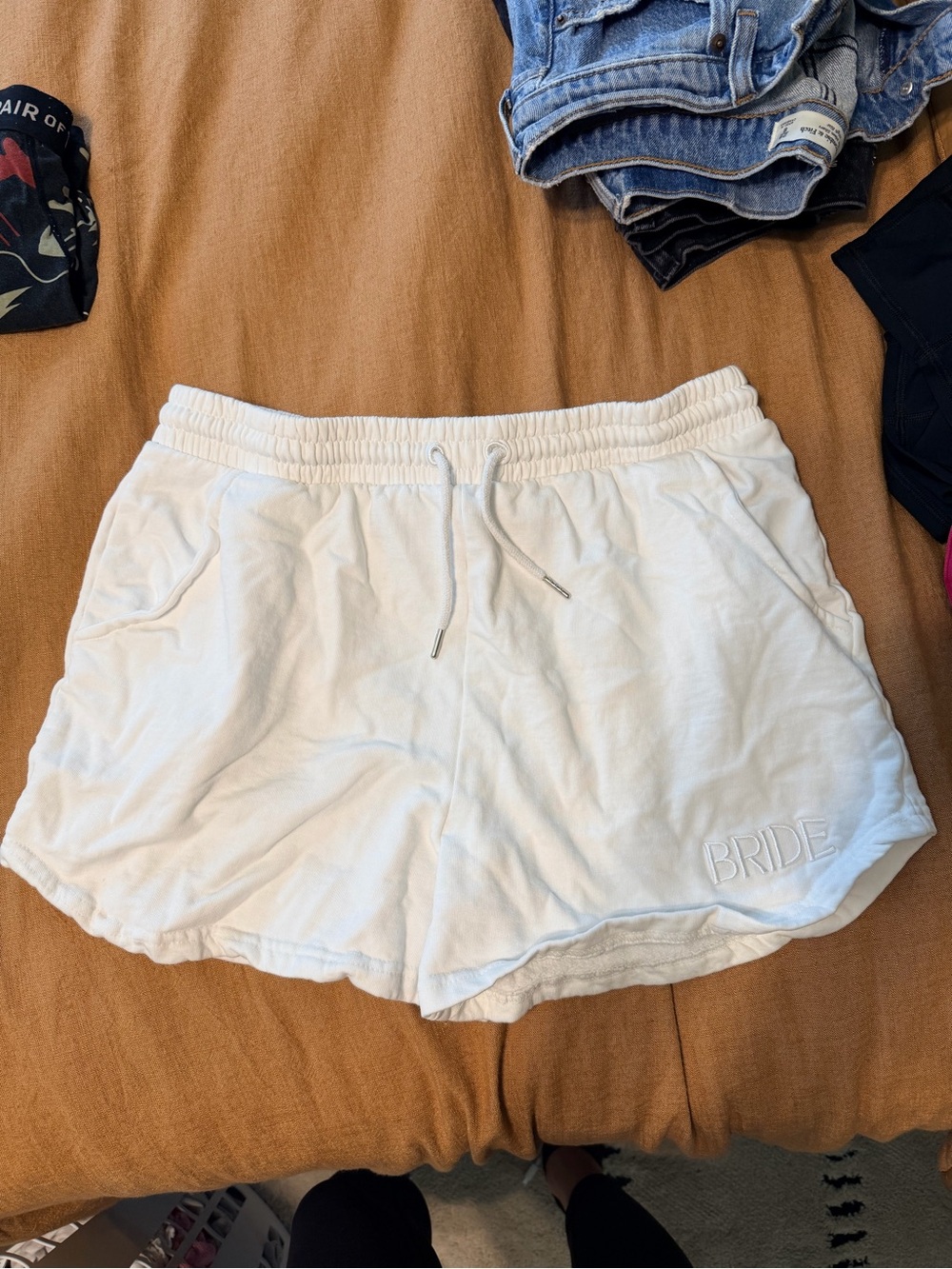 Women's White Bride Shorts
